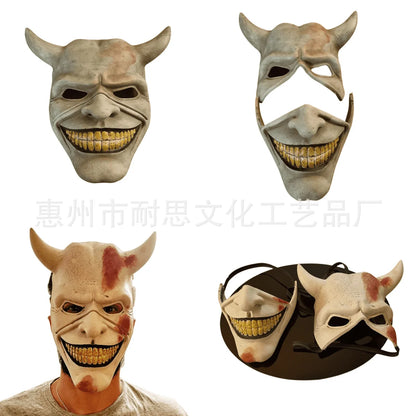 The Black Phone Horror Half Face Mask – Scary Halloween Masquerade Cosplay Accessory