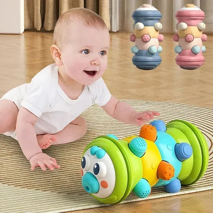 Baby Crawling Roller Toy - Montessori Tummy Time Activity Roller for Sensory Stimulation and Early Development, Ages 0–12 Months