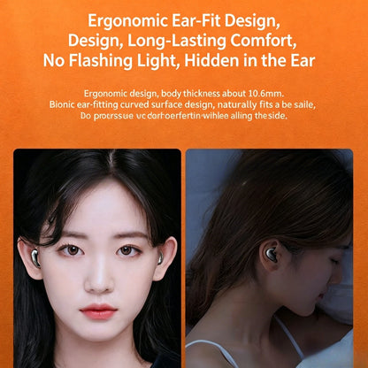 Ultra-Thin Sleep Earbuds - Lightweight Invisible Design with Ergonomic Side-Sleep Fit & Built-In Mic