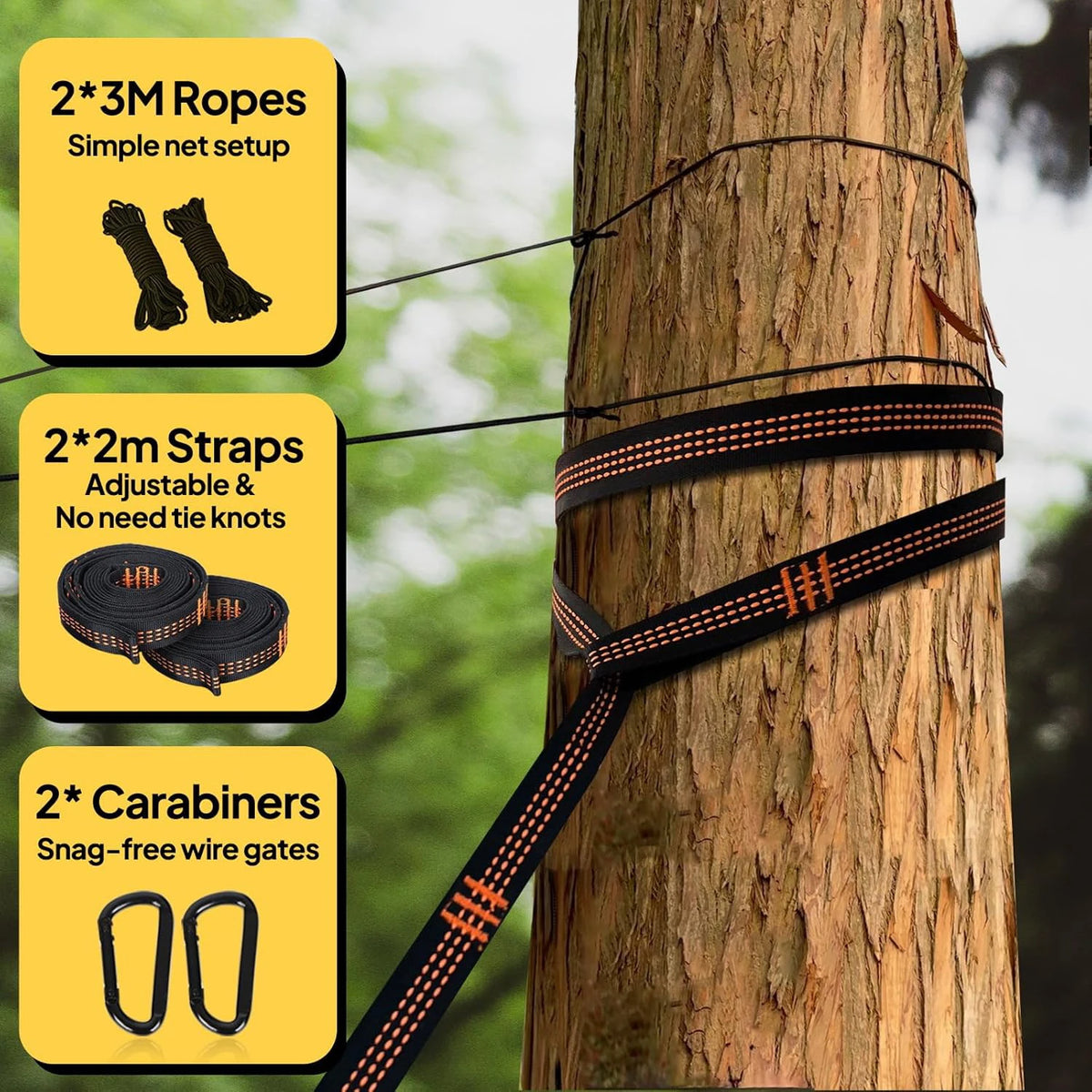 Lightweight Camping Hammock with Mosquito Net - Breathable 210T Nylon Outdoor Hammock