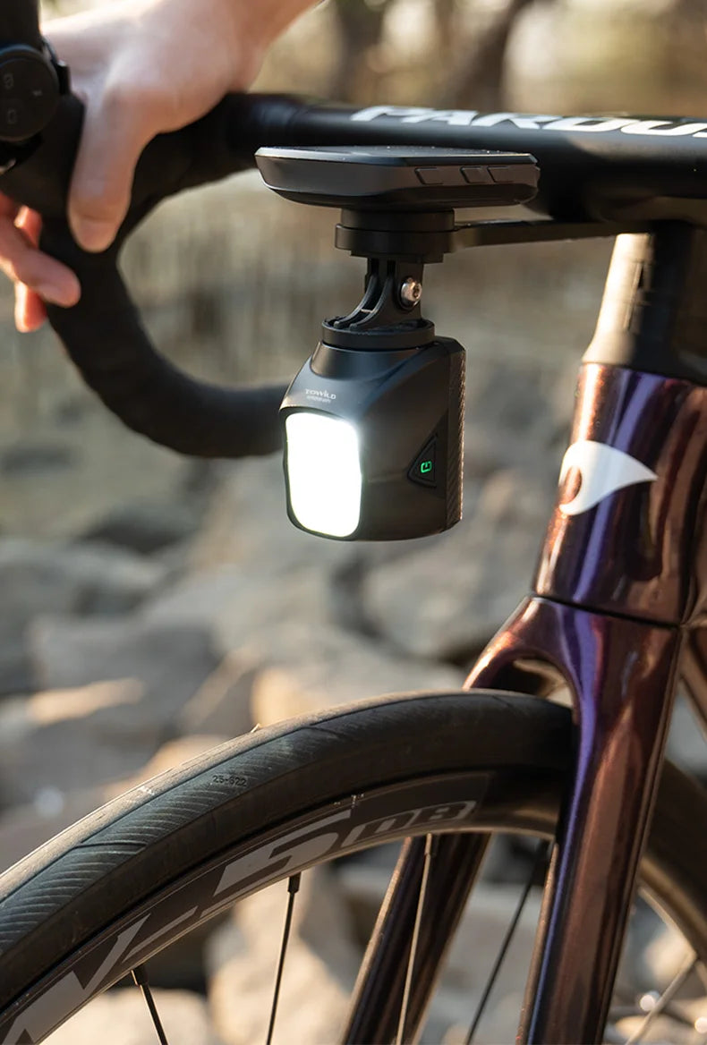 TOWILD DL1700 LED Bicycle Light – 1900LM Rechargeable Front Light with Focus & Flood Beam, Power Bank Function