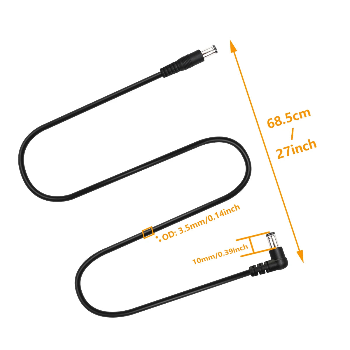 5pcs DC Power Cable 5.5x2.1mm - Guitar Effect Pedal Connector Cord 24AWG Patch Cable for Pedal Power Supply