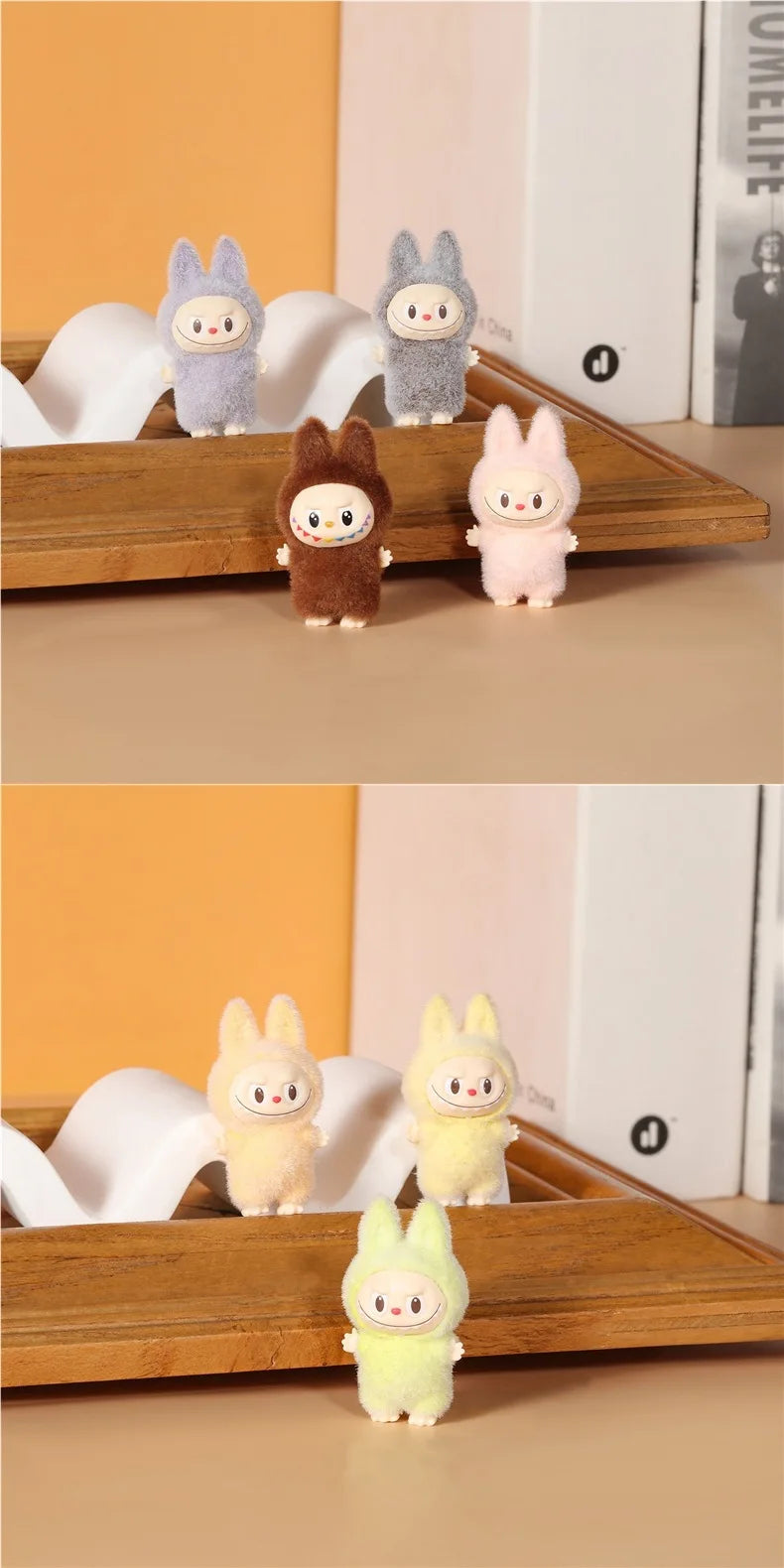Labubu Mini Plush Toy 4.3cm – Sitting Posture Handmade Cartoon DIY Desktop Ornament Mystery Box Gift