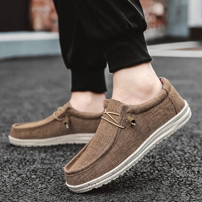 Men’s Casual Denim Canvas Shoes – Breathable Lightweight Walking Flats, Fashion Outdoor Loafers for Men, Large Size Comfortable Everyday Footwear