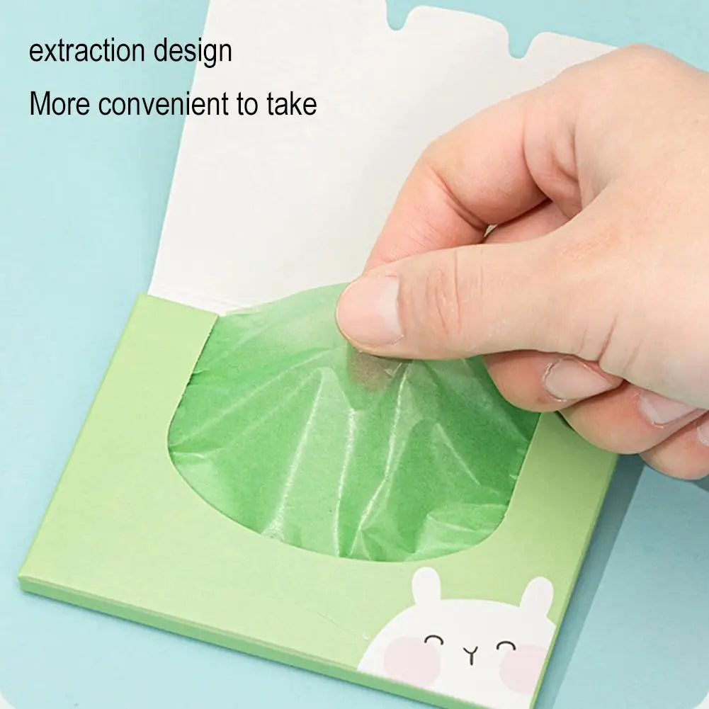 100Pcs Facial Oil Blotting Papers - Portable Oil-Absorbing Face Cleaning Wipes