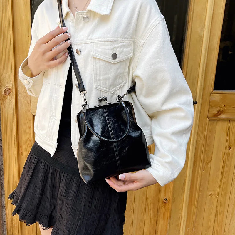 Vintage Brown Women’s Handbag – PU Leather Designer Shoulder & Crossbody Bag