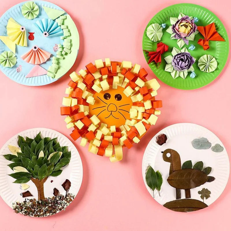 50PCS Disposable Paper Plates for Party, Picnic, DIY Drawing & Kids Craft Activities