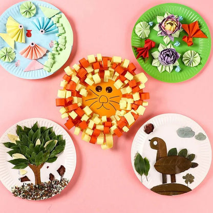 50PCS Disposable Paper Plates for Party, Picnic, DIY Drawing & Kids Craft Activities