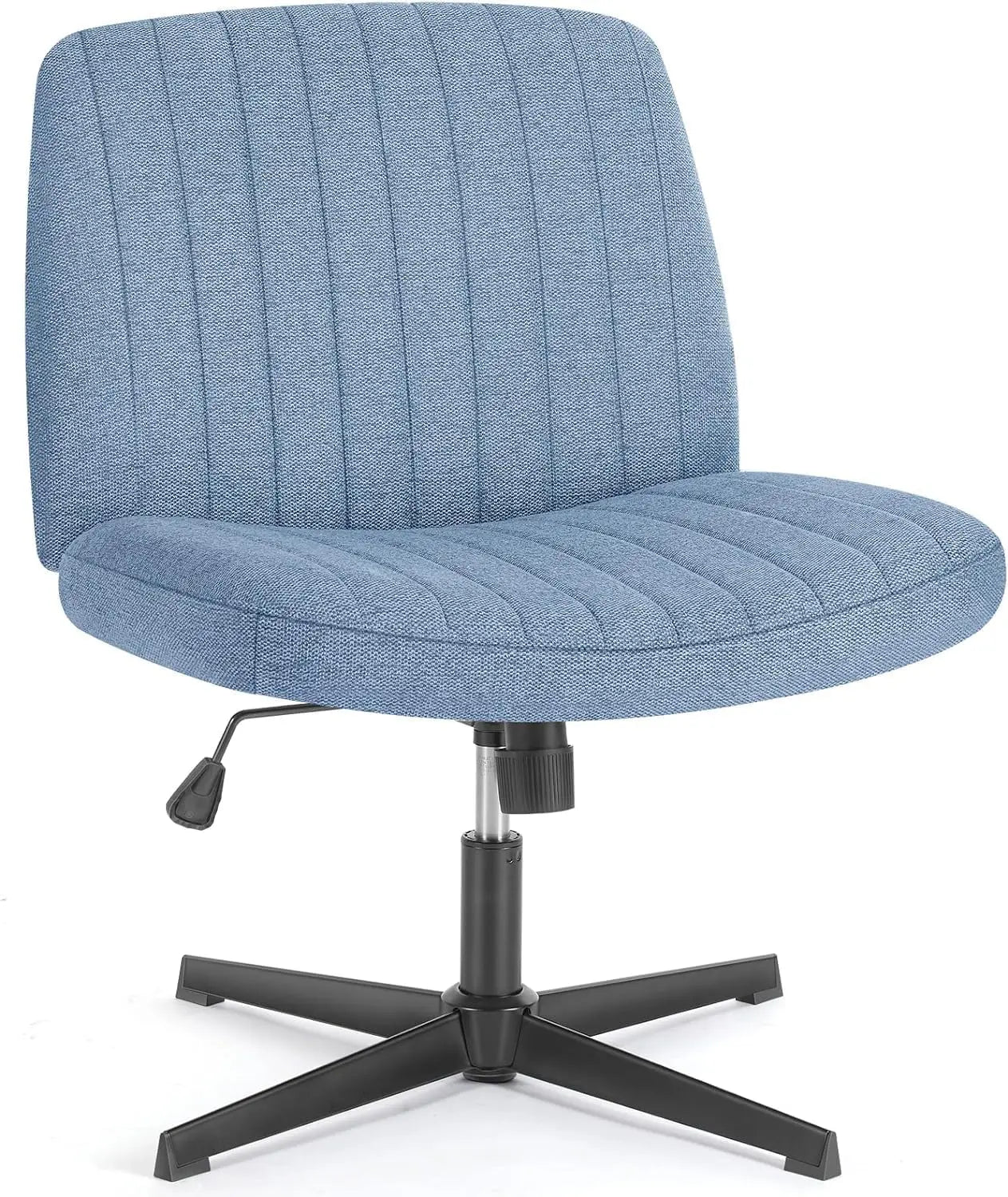 Criss-Cross Leg Office Chair – Armless Wide Seat, Height Adjustable Swivel for Home or Desk
