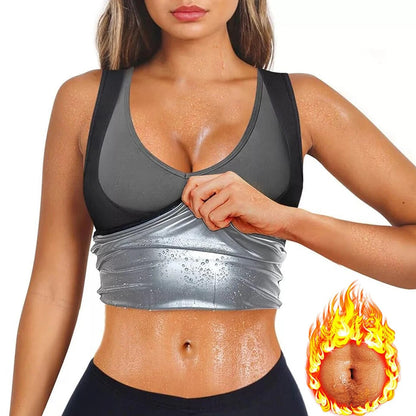 Women's Sauna Sweat Vest - Slimming Workout Sauna Shirt with Hot Sweat Effect & Faja Compression Fit