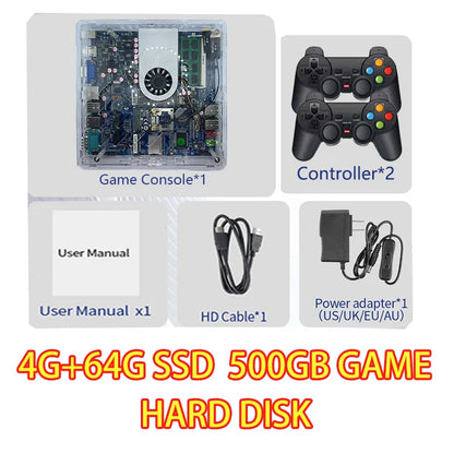 Super Console U7 500G HDD Retro Gaming System – 70,000+ Classic Games for Wii, PS2, PSP, GameCube & More, Plug and Play on TV