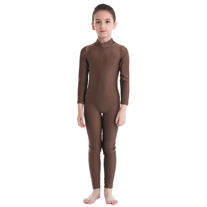 Kids Girls Full Body Gymnastics Bodysuit, Ballet Dance Jersey Leotard, Jumpsuit Sports Unitard, Children Dancewear and Sportswear
