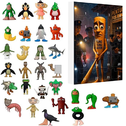 24-Day Advent Calendar – Cartoon Character Collectible Silicone Mini Figures & Surprise Ornaments Gift