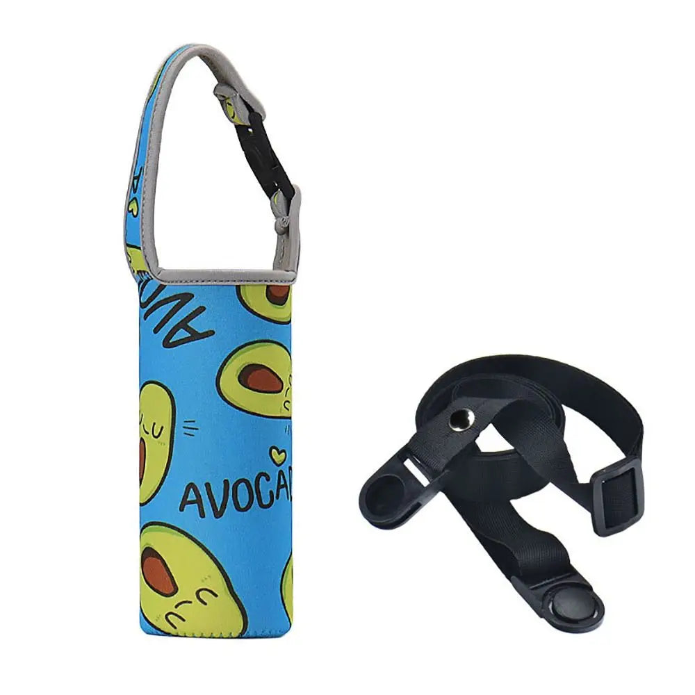 Insulated Water Bottle Carrier Bag - Adjustable Shoulder Strap Neoprene Bottle Cover Pouch for 550ml 750ml 1000ml 1500ml Bottles
