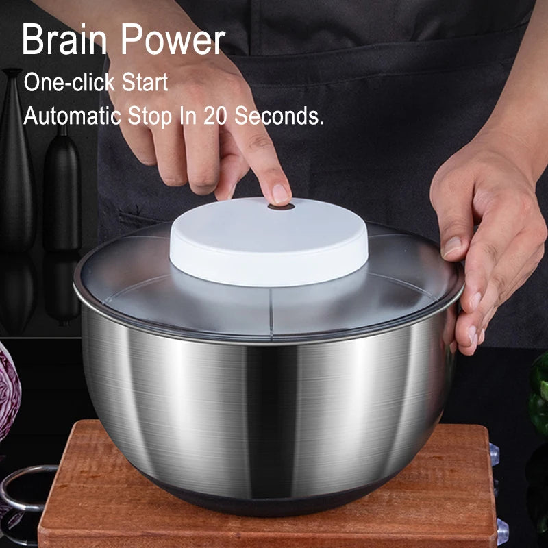 Revolutionize Salad Prep with the Automatic Electric Salad Spinner and Food Strainer: Your Multifunctional Salad Making and Vegetable Washing Tool