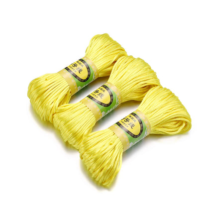 20m/Lot Chinese Knotting Silk Macrame Cord – 1.5mm & 2mm Nylon Black Satin Beading & Shamballa Thread