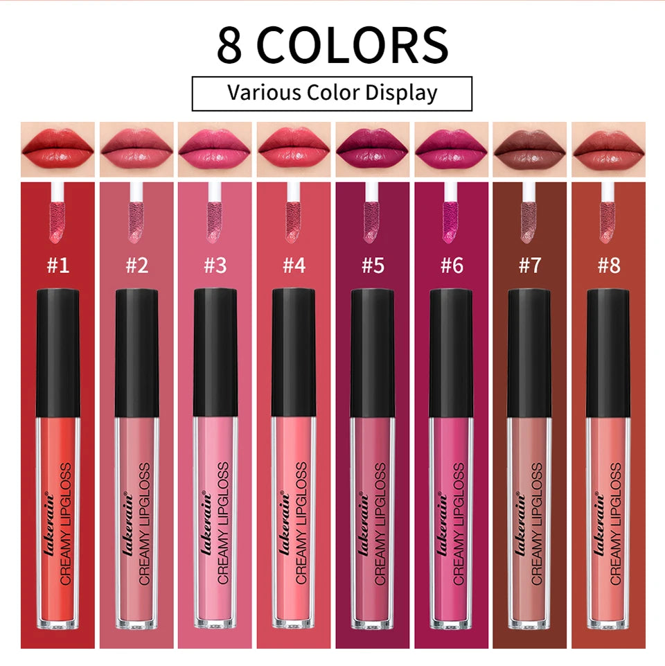 Velvet Matte Lip Gloss – 8 Colors Long-Lasting, Non-Drying, Moisturizing Plumping Lipstick for All Skin Tones