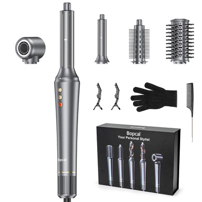 5-in-1 Hair Dryer & Styling Tool – Straightener, 32mm Curling Iron with 300 Million Negative Ions, Quick Drying Hair Care Gift