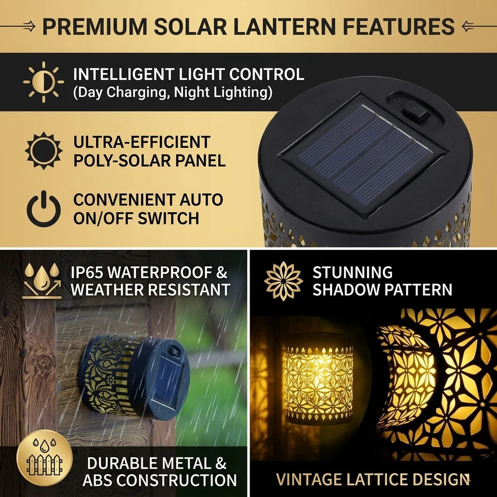 2026 Solar Outdoor Wall Light - Waterproof Projection Lamp for Yard, Patio & Landscape Decor