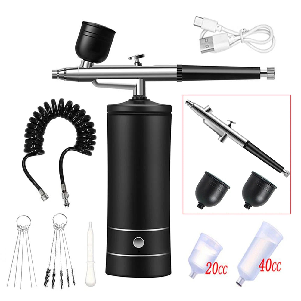 Portable Airbrush Nail Compressor — Wireless Spray Gun for Nail Art, Crafts & Model Painting