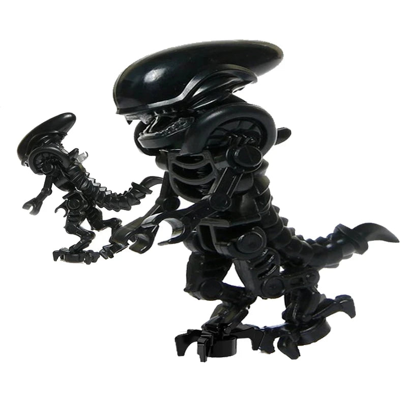 Locking Alien Action Figure — Prometheus Ice Monster Robot Building Blocks Toy, Educational Gift for Children