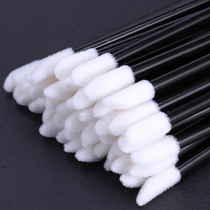 50Pcs Disposable Lip Brush Set - Microbrush Mascara Applicator, Lash Extension, Lipstick Wands, Cosmetic Makeup Tools