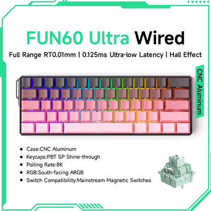Akko MonsGeek FUN60 60% Mechanical Gaming Keyboard – Magnetic Switch, 8K Rapid Trigger, ARGB HE/TMR Custom Keyboard