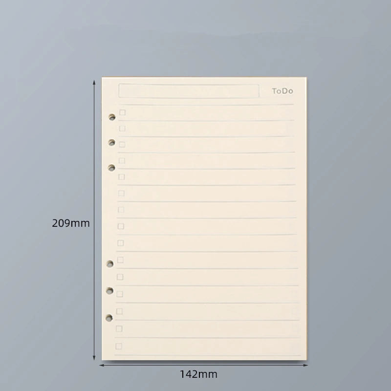 45 Sheets A5 A6 A7 Loose Leaf Notebook Refill – Spiral Binder Pages, Lined, Blank & Grid Craft Paper Stationery