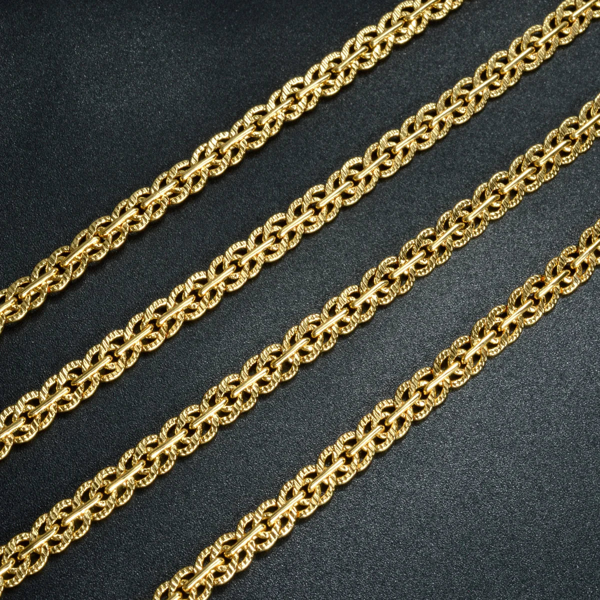 18K Gold Plated Link Chain Necklace – 5mm Cross Choker for Men & Women, Classic Daily Wear, Wedding & Party Gift