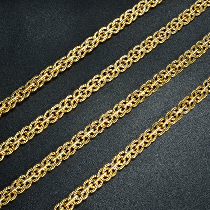 18K Gold Plated Link Chain Necklace – 5mm Cross Choker for Men & Women, Classic Daily Wear, Wedding & Party Gift