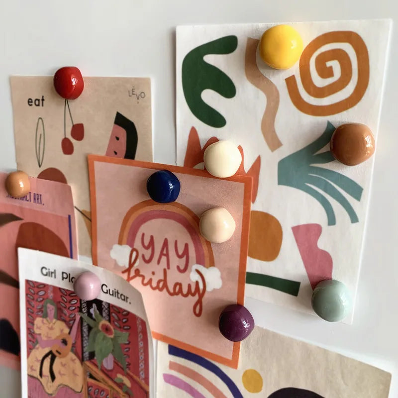 Frosted Magnet Mo Landi Round Whiteboard Refrigerator Magnets - Simple and Practical