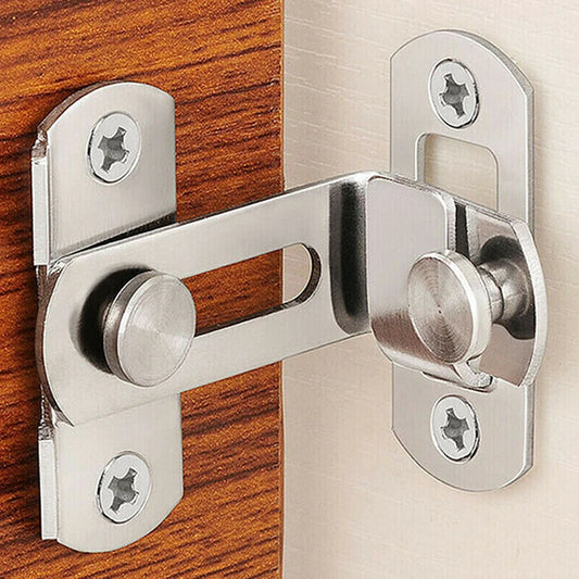 Stainless Steel 90 Degree Door Lock Guard Latch Bolt - Toggle Latch for Sliding Barn Doors, Wine Cabinets, and Closets - Right Angle Lock