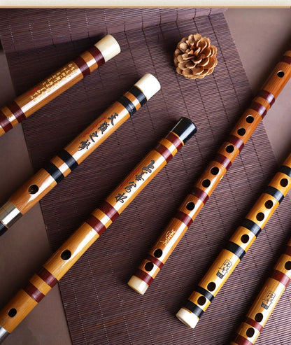 Chinese Bamboo Flute Dizi – Traditional Flute for Beginners, Key C/D/E/F/G Musical Instrument