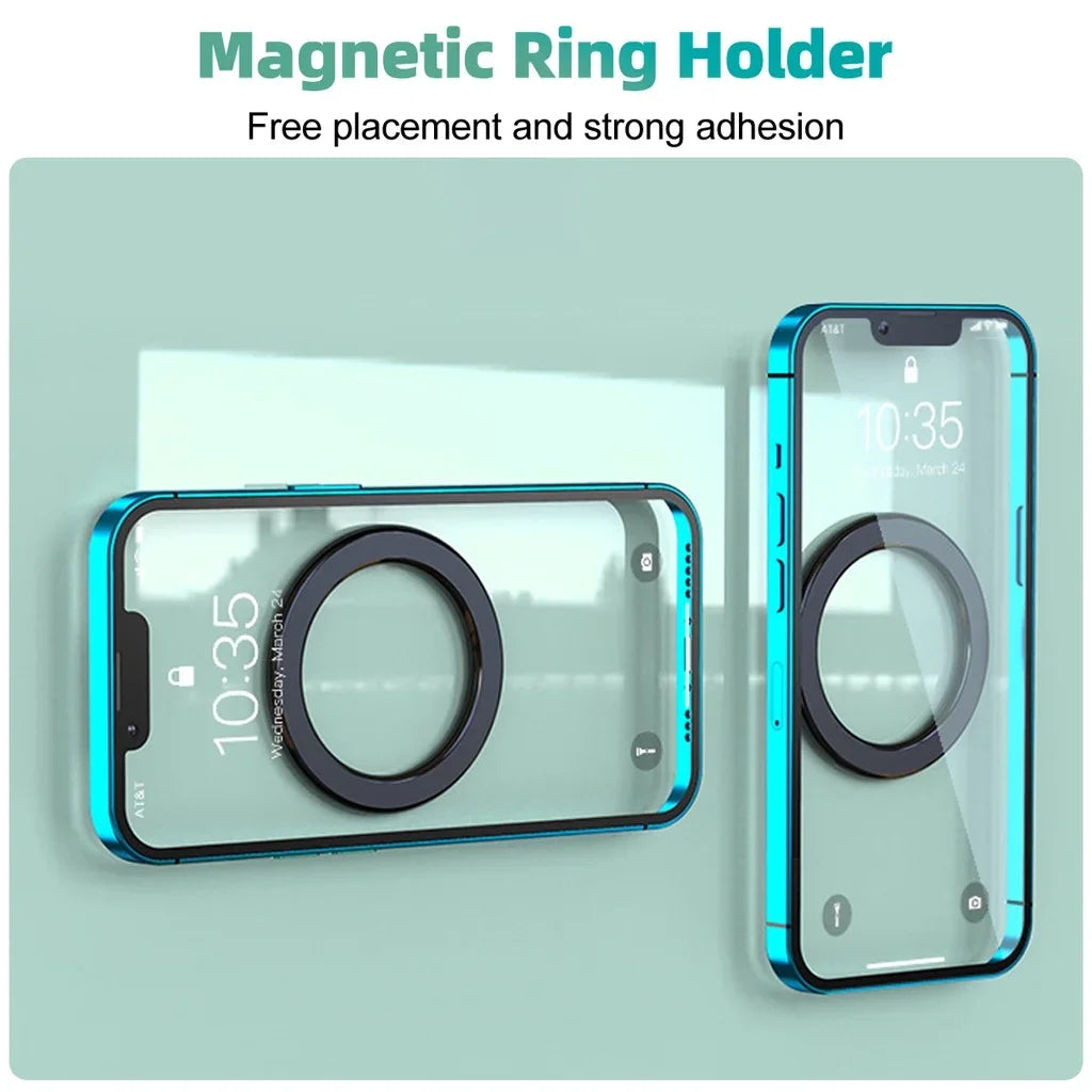 MagSafe Magnetic Ring Holder – Strong Adhesive Wall Mount for iPhone 17, 16, Pro Models, and iPad Tablets