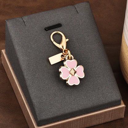 Fashion Bear Cherry Flower Keychain – Metal Y2K Letter C Bag Pendant & Car Key Ring Jewelry Gift for Women
