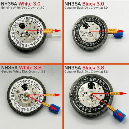 NH35A Premium Automatic Mechanical Watch Movement – High Accuracy Self-Winding 24 Jewels Replacement with Date Wheel (3/3.8/6 O’Clock)