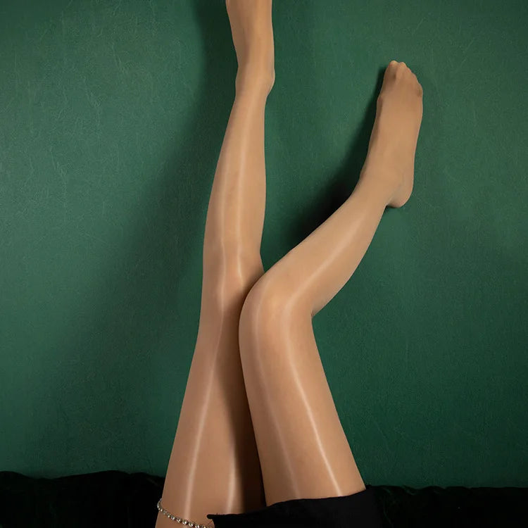 Elegant and Sensual Women's Horse Oil High Elastic Stockings: Satin Shiny Ultra-Thin Long Socks Pantyhose - Perfect for a Sexy and Stylish Look