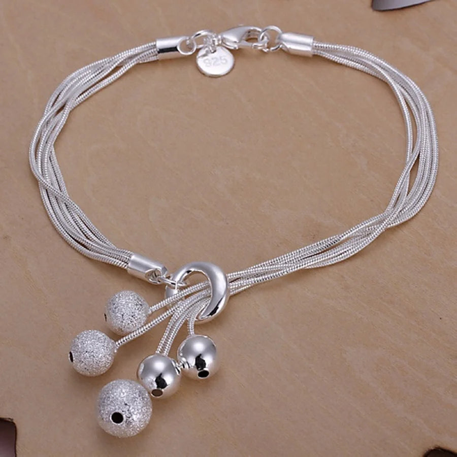 Hot Sale 925 Sterling Silver Solid Chain Bracelet — Charm Fashion Jewelry for Women & Men, Party, Wedding Gift