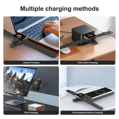 Magnetic Wireless Watch Charger USB-C — Fast Charging for Apple Watch 9/8/7/6/5/4/SE & Samsung Galaxy Watch 7/6/5/4 Active 1/2