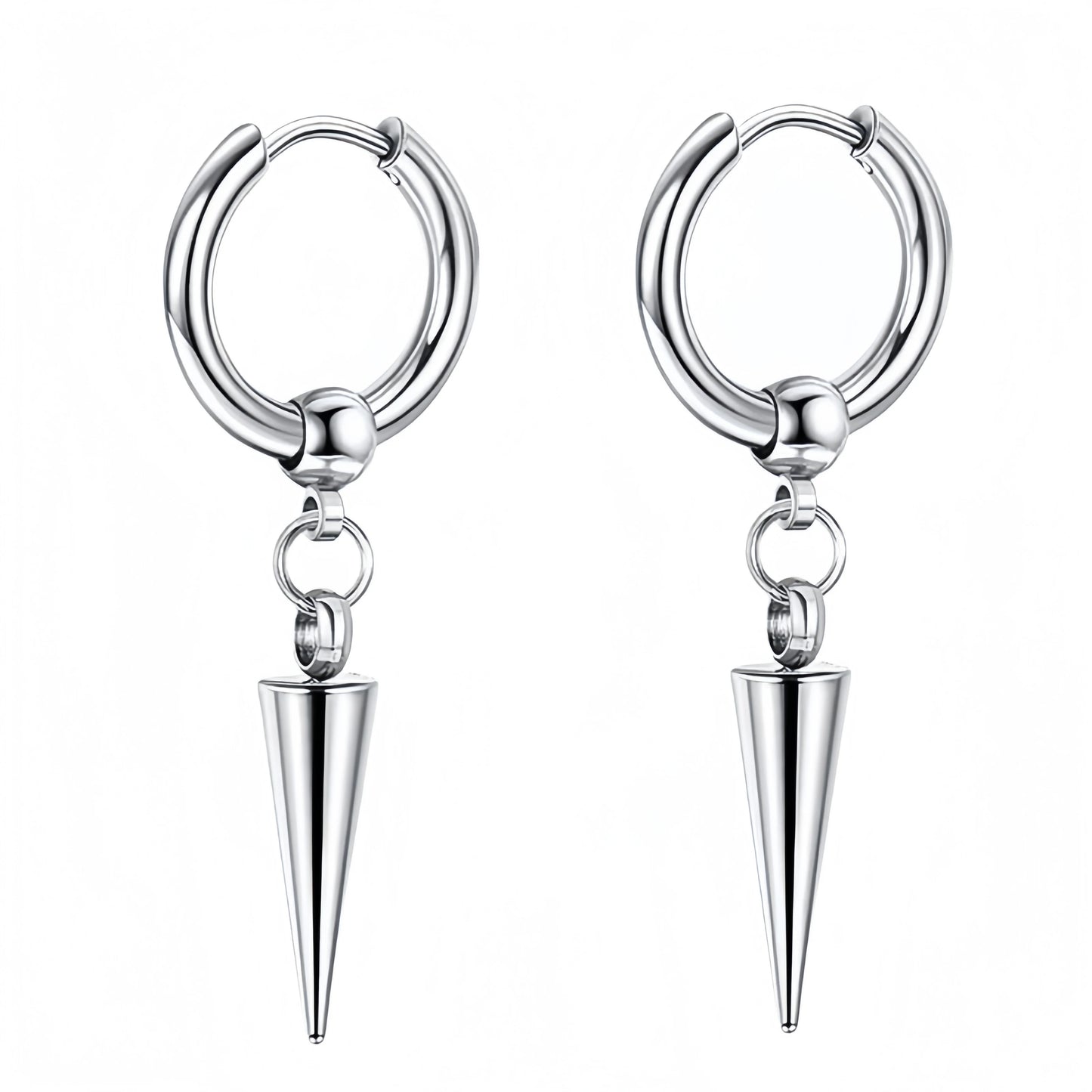 Long Hanging Cross & Leaf Hoop Earrings – Vintage Stainless Steel Hip Hop Unisex Jewelry Accessories
