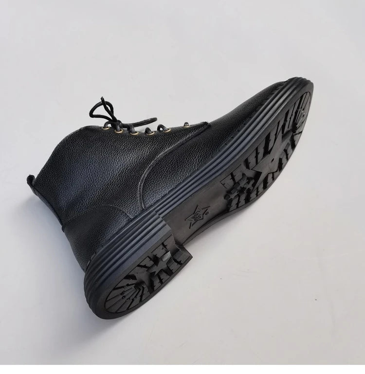 Careaymade 100% Genuine Leather Wide Casual Women’s Short Boots – Big Size, Handmade Men’s Wool Boots