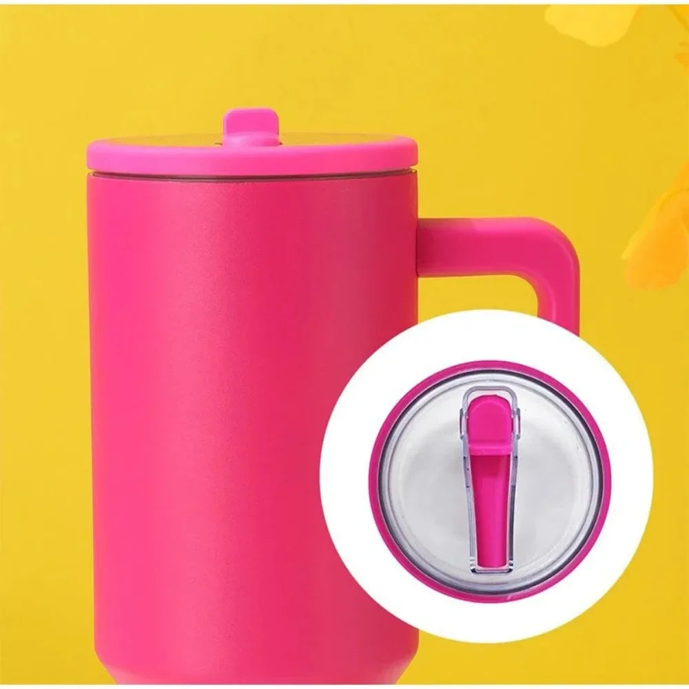 Spill-Proof 40oz Cup Lid for Stanley – Eco-Friendly Replacement with Spiral Straw Cover Accessory