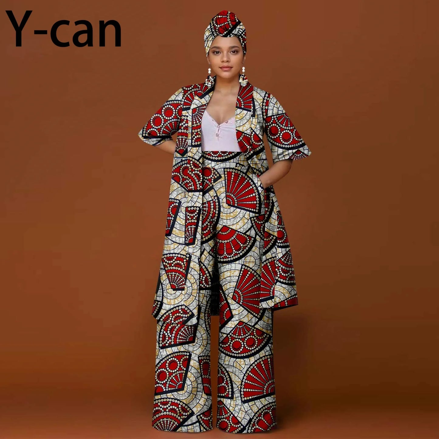 African Ankara 2-Piece Suit Set for Women - Traditional Print Jacket & Pants for Office, Business & Party Wear