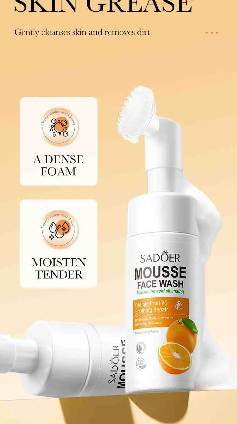 SAODER Fruits Facial Cleanser – Moisturizing & Hydrating Face Wash Foam with Massage for Skincare