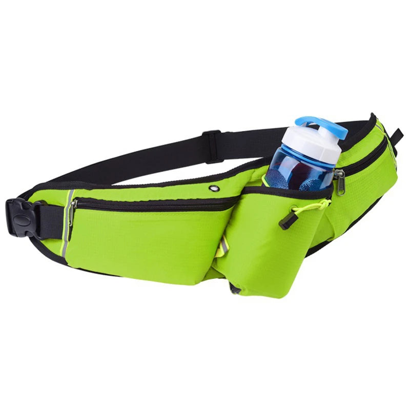 Unisex Waterproof Sports Waist Pack – Hip Bag for Running, Climbing, Motorcycle with Water Bottle & Phone Holder