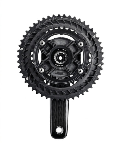 Road Bike Carbon Fiber Crankset - 165/167.5/170/172.5mm BCD 110mm Titanium Alloy 24mm Axis for Shimano Folding Bikes