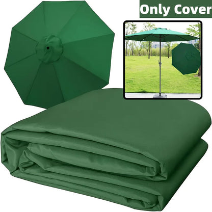 Green Replacement Umbrella Canopy – Waterproof Sunshade Cover for Garden, Backyard & Pool, Fits 9FT/10FT 6 & 8 Ribs Cantilever Umbrellas