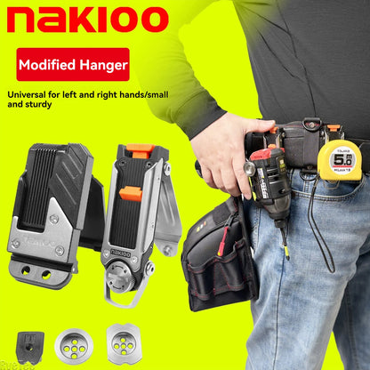 Quick-Hang Tool Buckle with Bits Hook - Narrow Tape Measure & Electric Drill Holder for Electricians