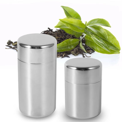 Stainless Steel Tea Leaf Canisters — Kitchen Storage Containers for Tea, Coffee & Sugar