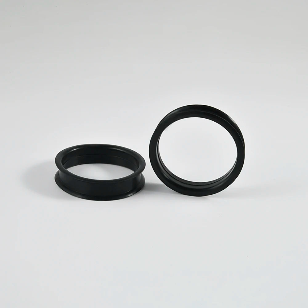 Pair of Supersize Black Silicone Double Flared Ear Tunnel Plugs — Flesh Gauge Expander Stretchers for Piercing